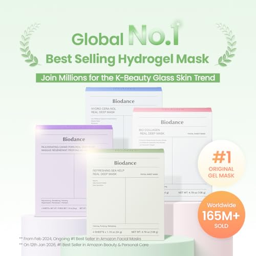 BIODANCE Rejuvenating Caviar PDRN Real Deep Mask, Overnight Hydrogel Face Mask, Skin Firming, Radiance, Enhancing Skin Recovery, Korean Skin Care, Self Care Gifts for Women | 1.19oz(34g) x 4ea