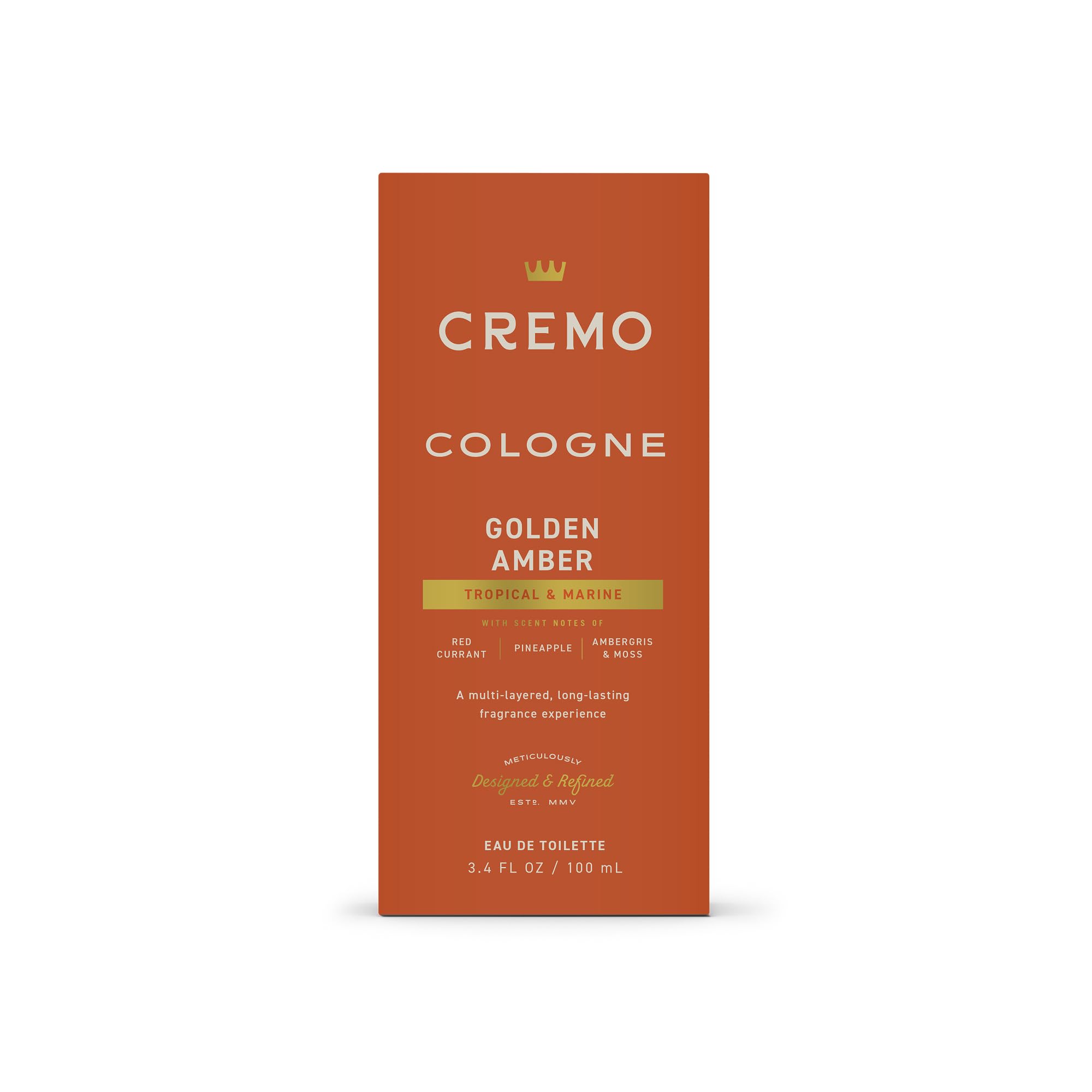 Cremo Cologne For Men - Spice & Black Vanilla Mens Cologne Spray, An Explosion of Vibrant Spices, Dark Woods and Black Vanilla, Multi-Layered Signature Men's Fragrances, 3.4 Fl Oz