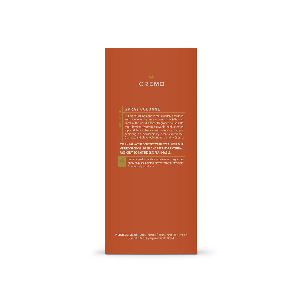 Cremo Cologne For Men - Spice & Black Vanilla Mens Cologne Spray, An Explosion of Vibrant Spices, Dark Woods and Black Vanilla, Multi-Layered Signature Men's Fragrances, 3.4 Fl Oz
