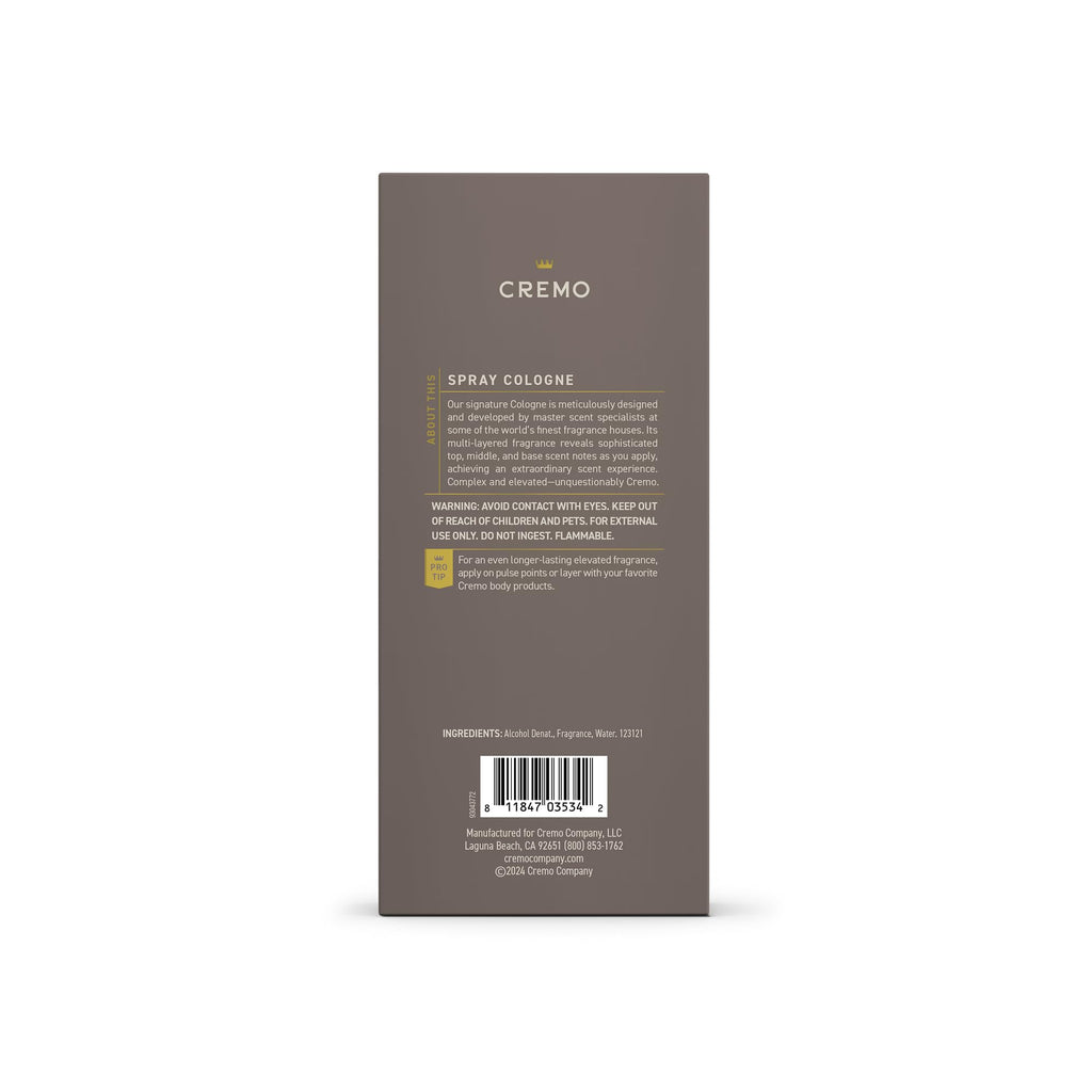 Cremo Cologne For Men - Spice & Black Vanilla Mens Cologne Spray, An Explosion of Vibrant Spices, Dark Woods and Black Vanilla, Multi-Layered Signature Men's Fragrances, 3.4 Fl Oz
