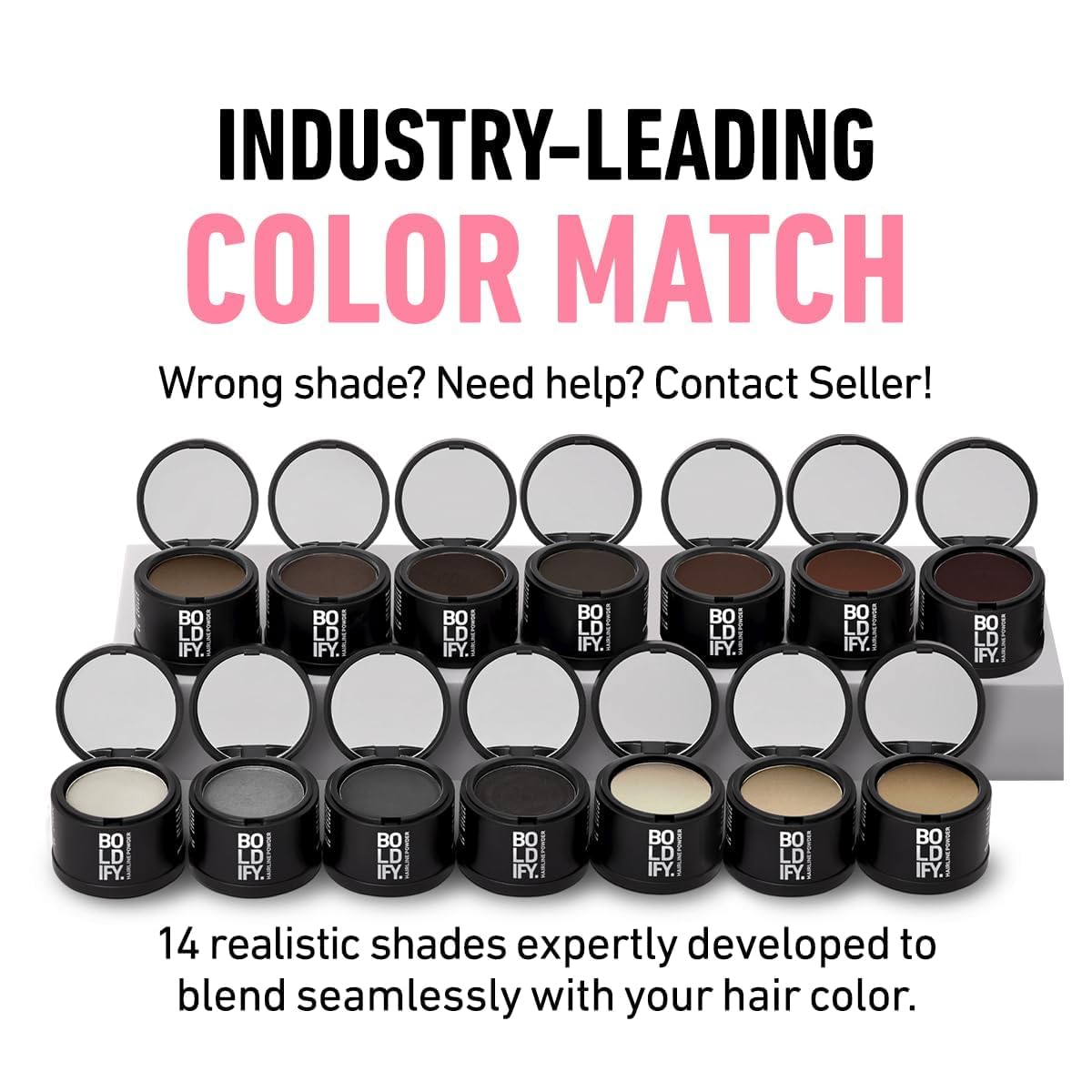Boldify Hairline Powder, Root Touch Up Hair Color Light Brown 4g