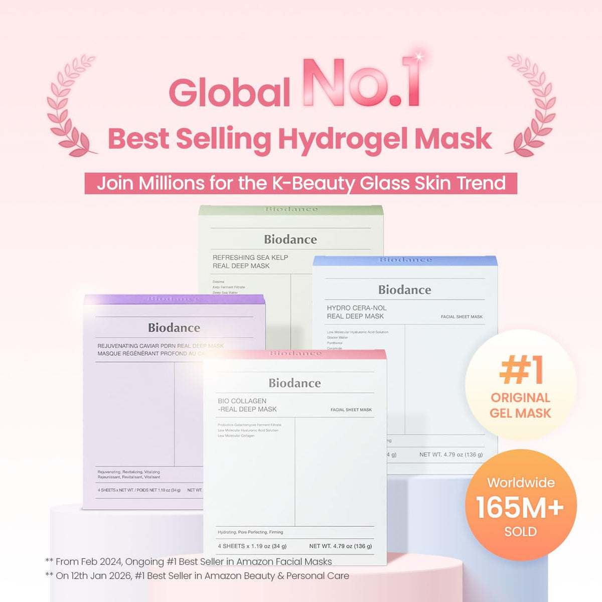 BIODANCE Rejuvenating Caviar PDRN Real Deep Mask, Overnight Hydrogel Face Mask, Skin Firming, Radiance, Enhancing Skin Recovery, Korean Skin Care, Self Care Gifts for Women | 1.19oz(34g) x 4ea