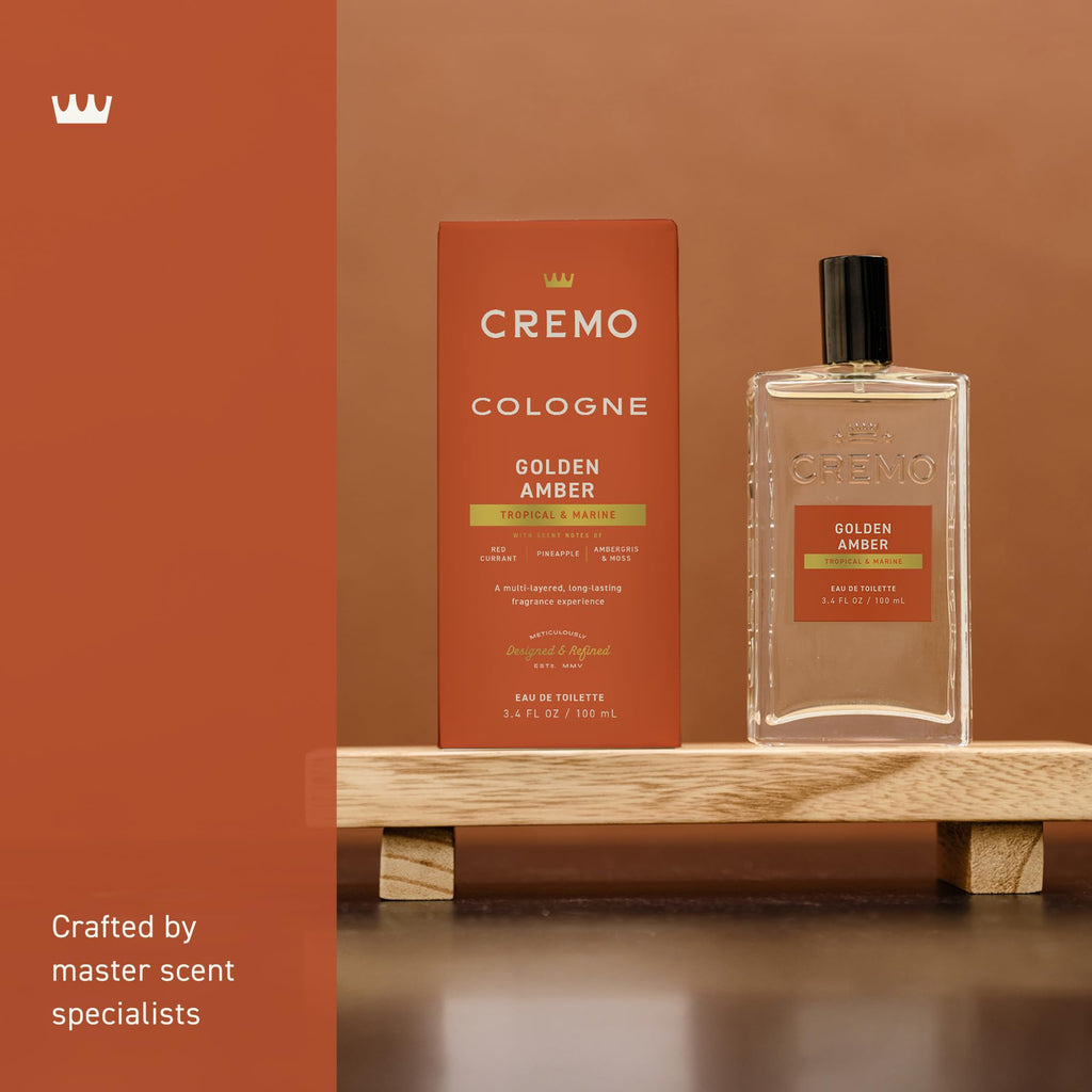 Cremo Cologne For Men - Spice & Black Vanilla Mens Cologne Spray, An Explosion of Vibrant Spices, Dark Woods and Black Vanilla, Multi-Layered Signature Men's Fragrances, 3.4 Fl Oz
