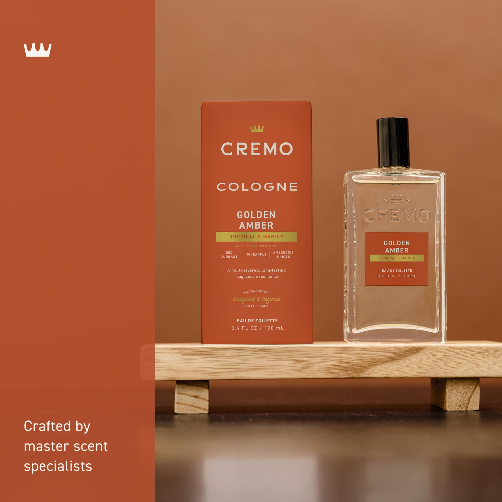 Cremo Cologne For Men - Spice & Black Vanilla Mens Cologne Spray, An Explosion of Vibrant Spices, Dark Woods and Black Vanilla, Multi-Layered Signature Men's Fragrances, 3.4 Fl Oz