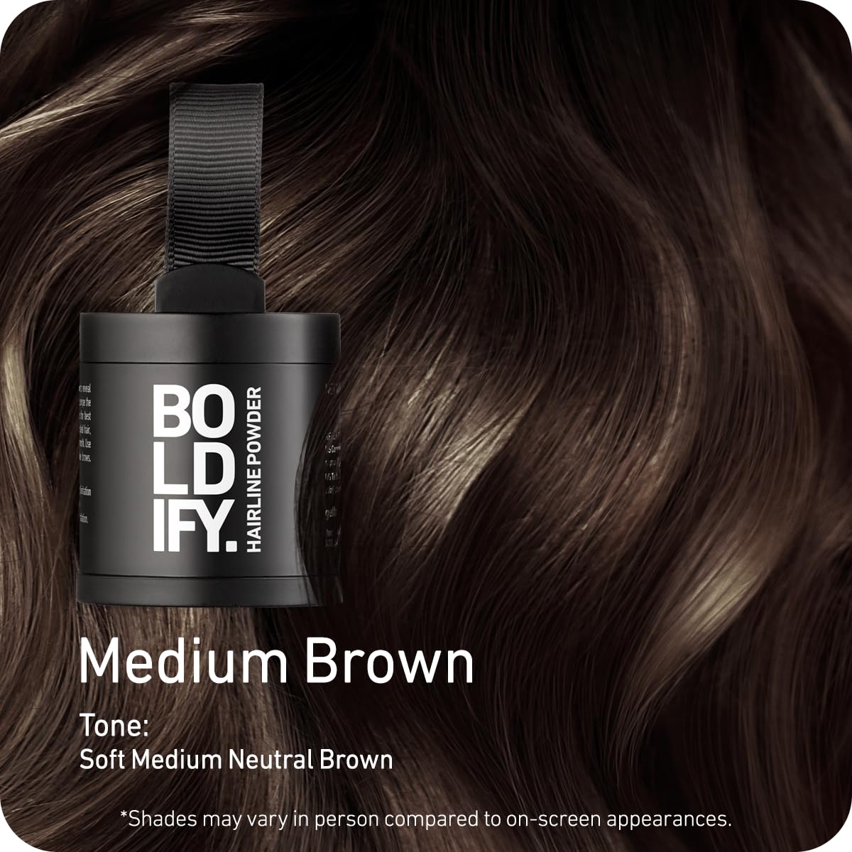 Boldify Hairline Powder, Root Touch Up Hair Color Light Brown 4g