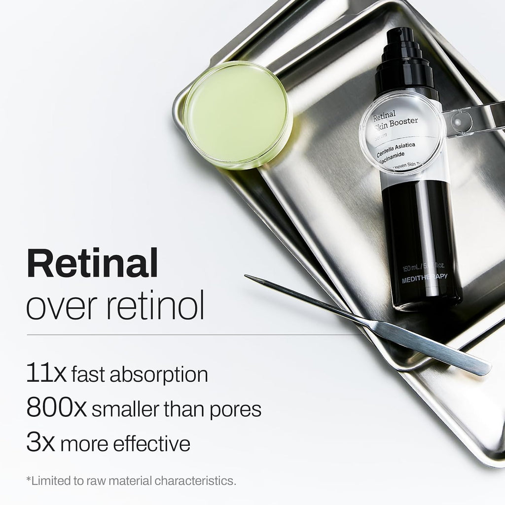 MEDITHERAPY Retinal Skin Booster Serum 5.07 fl oz | Retinaldehyde, Niacinamide, Cica | Korean Hydrating Face & Body Serum for Dull, Uneven Skin, All Skin Types, K-Beauty