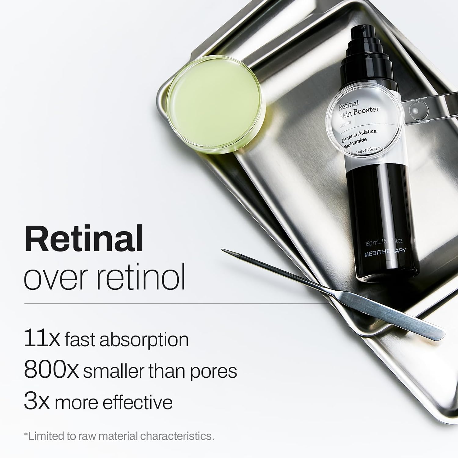 MEDITHERAPY Retinal Skin Booster Serum 5.07 fl oz | Retinaldehyde, Niacinamide, Cica | Korean Hydrating Face & Body Serum for Dull, Uneven Skin, All Skin Types, K-Beauty