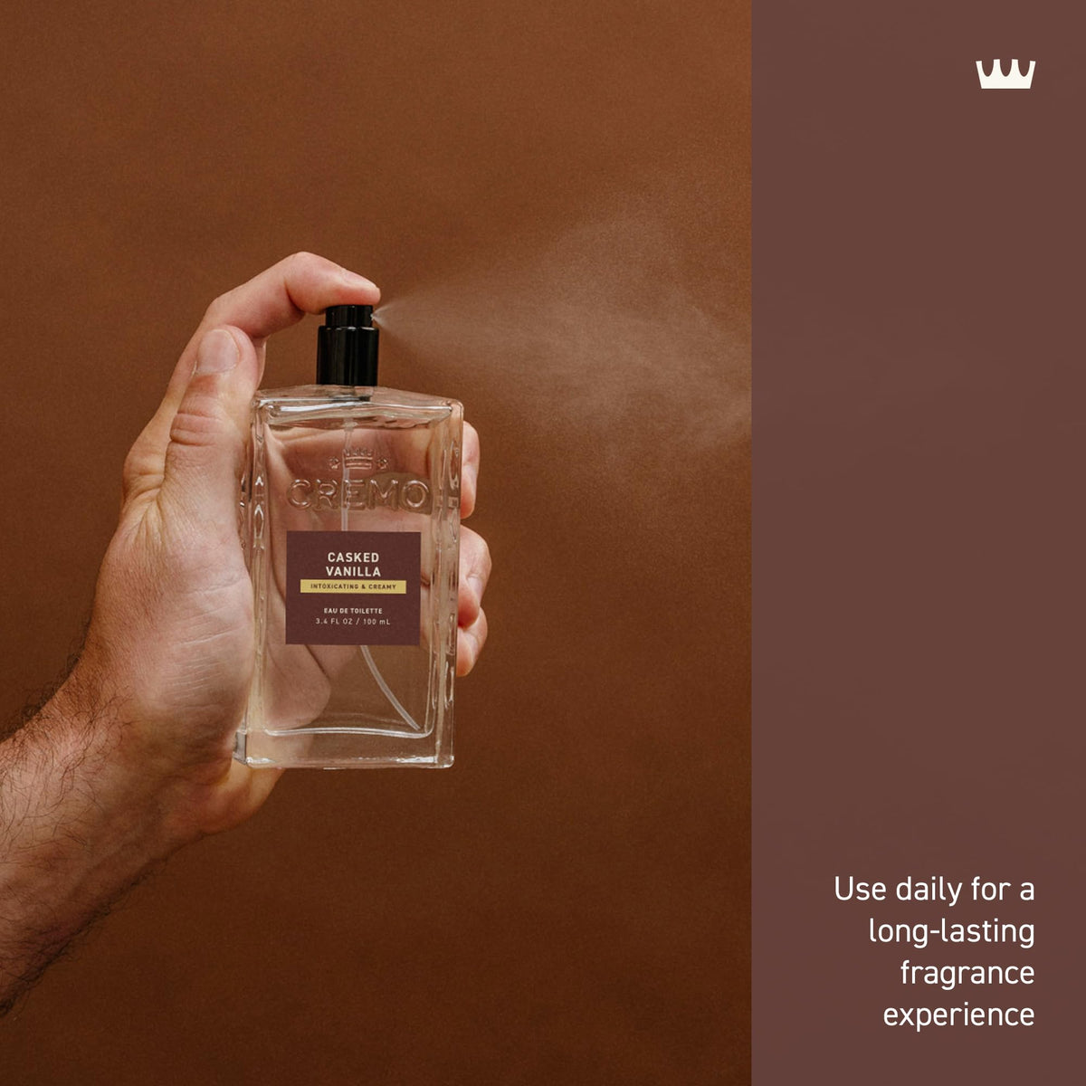 Cremo Cologne For Men - Spice & Black Vanilla Mens Cologne Spray, An Explosion of Vibrant Spices, Dark Woods and Black Vanilla, Multi-Layered Signature Men's Fragrances, 3.4 Fl Oz