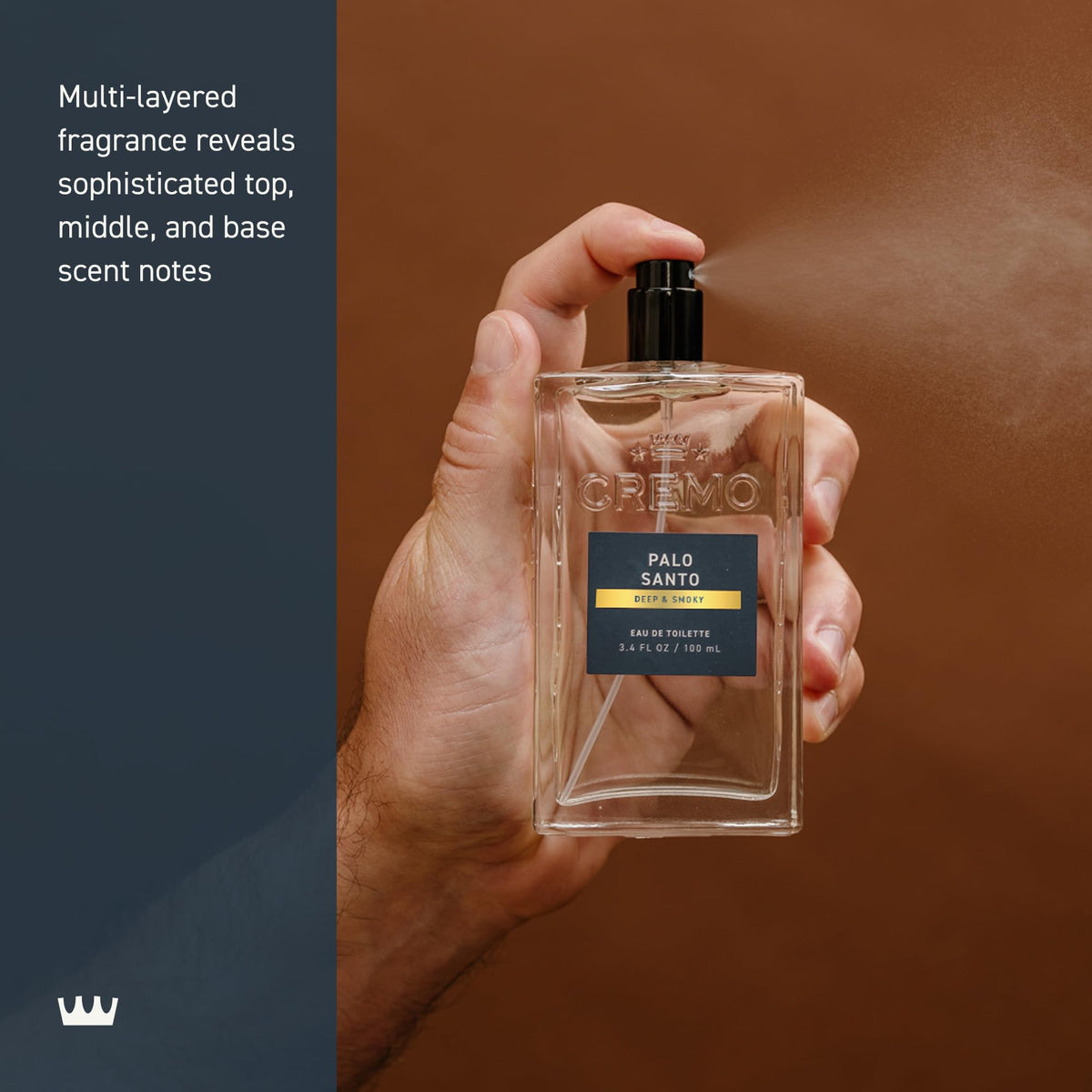 Cremo Cologne For Men - Spice & Black Vanilla Mens Cologne Spray, An Explosion of Vibrant Spices, Dark Woods and Black Vanilla, Multi-Layered Signature Men's Fragrances, 3.4 Fl Oz