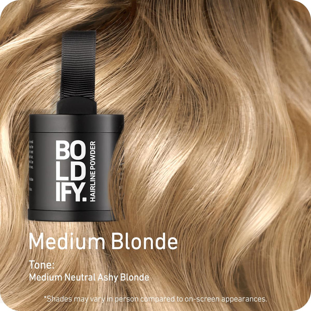 Boldify Hairline Powder, Root Touch Up Hair Color Light Brown 4g