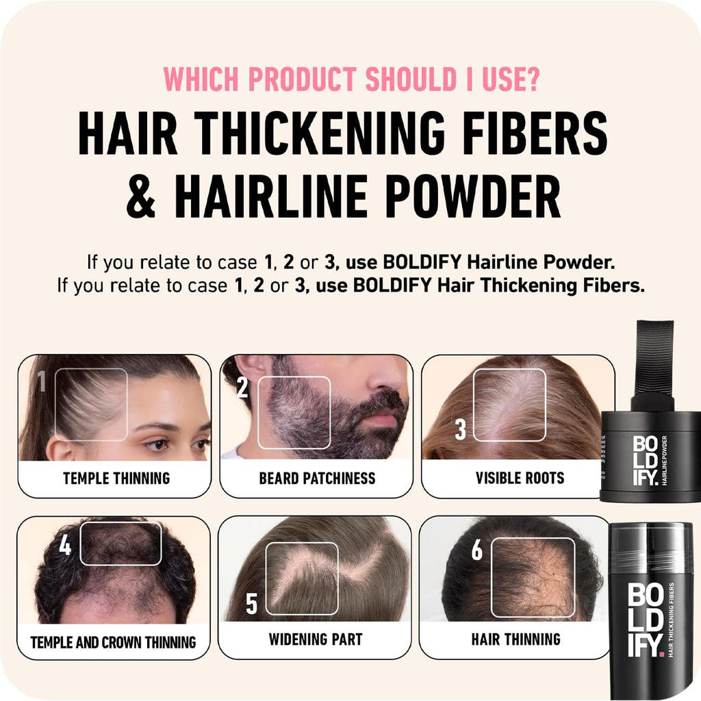 Boldify Hairline Powder, Root Touch Up Hair Color Light Brown 4g