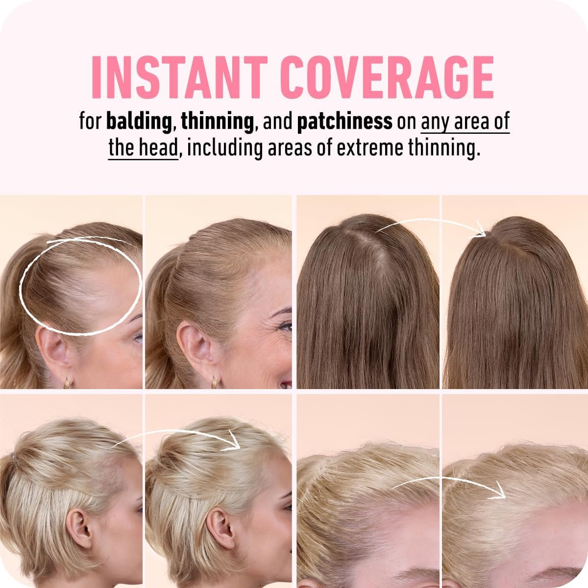 Boldify Hairline Powder, Root Touch Up Hair Color Light Brown 4g
