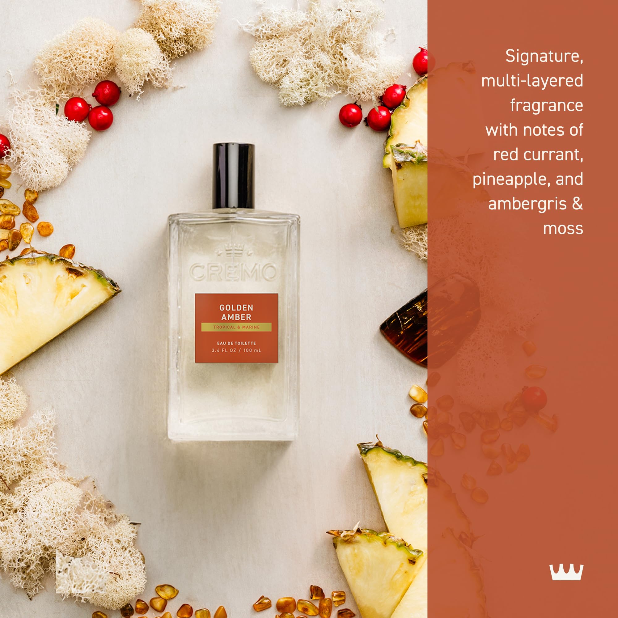 Cremo Cologne For Men - Spice & Black Vanilla Mens Cologne Spray, An Explosion of Vibrant Spices, Dark Woods and Black Vanilla, Multi-Layered Signature Men's Fragrances, 3.4 Fl Oz
