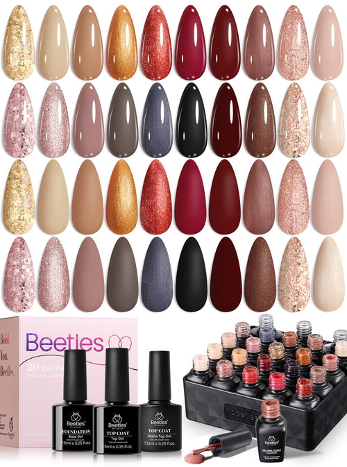 Beetles Gel Nail Polish Kit with U V Light - 80Pcs 55 Colors Gel Nail Kit