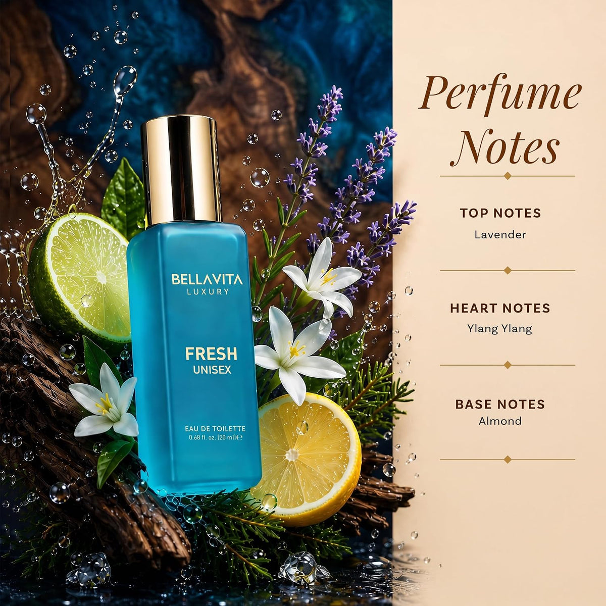 Bellavita Luxury Unisex Perfume Gift Set with Honey & White Oud, Skai, & Fresh | 80ml | Perfume for Men and Women | Honey, Artemisia Lemon, Bergamot, & Sweet Almond Notes