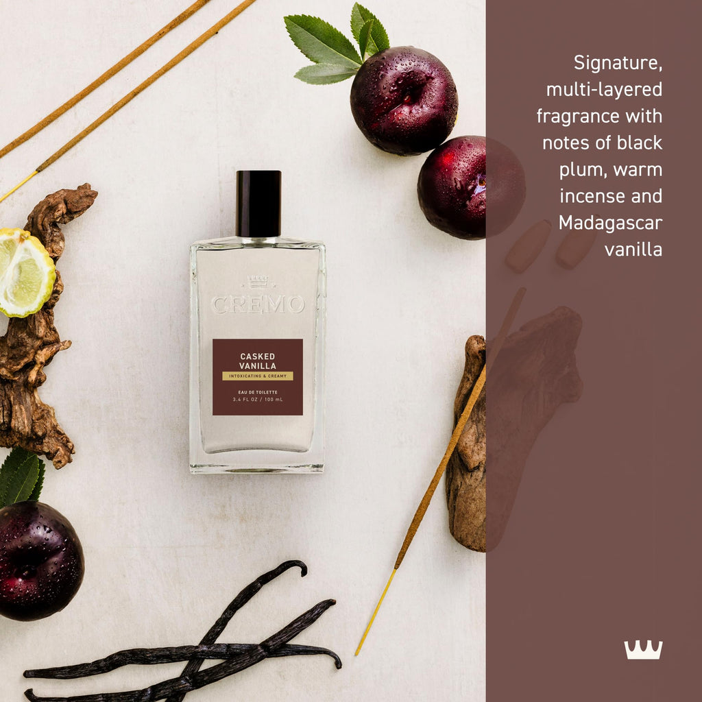 Cremo Cologne For Men - Spice & Black Vanilla Mens Cologne Spray, An Explosion of Vibrant Spices, Dark Woods and Black Vanilla, Multi-Layered Signature Men's Fragrances, 3.4 Fl Oz